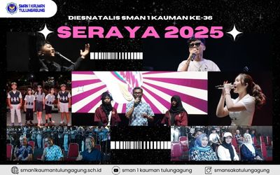 MERIAHNYA MALAM PUNCAK DIES NATALIS SMAN 1 KAUMAN TULUNGAGUNG KE-36, DARI BAND SEKOLAH HINGGA PENYANYI DENNY CAKNAN